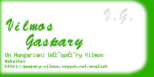 vilmos gaspary business card
